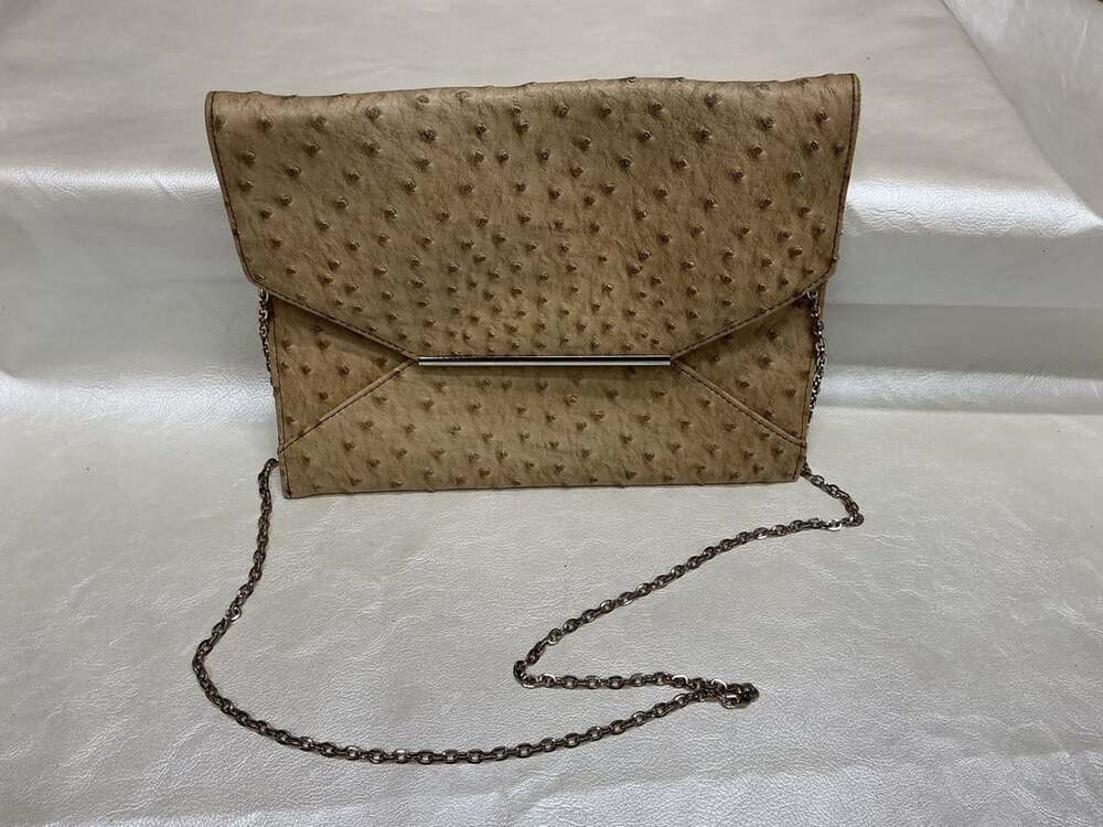 Merona Faux Ostrich Envelope Crossbody Clutch Tan